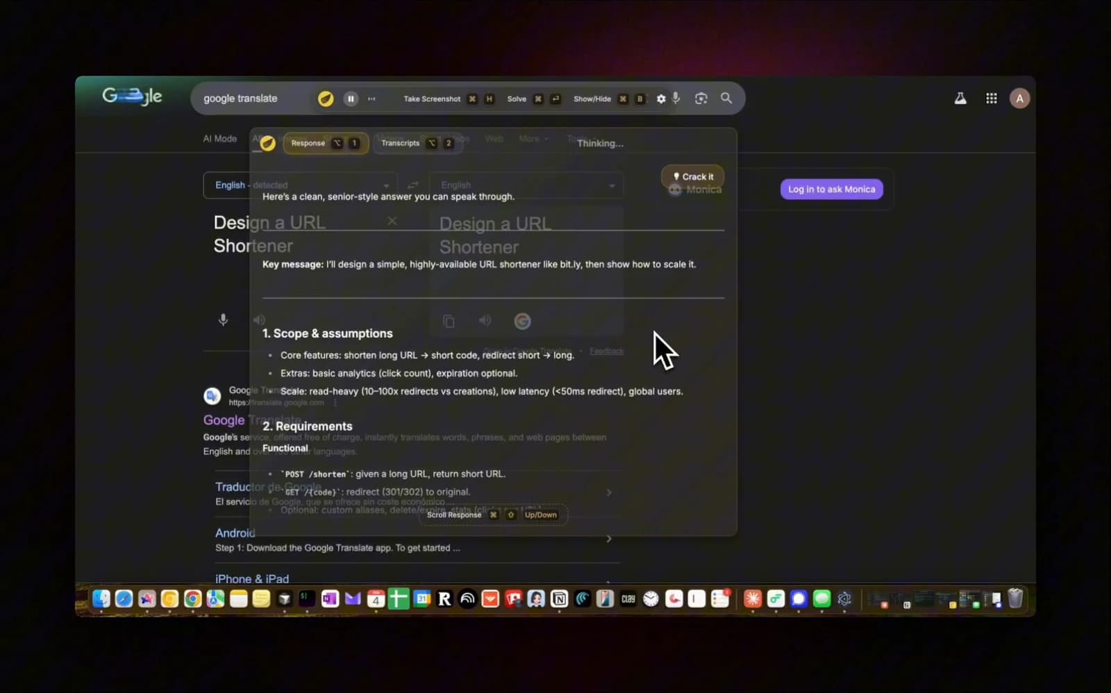Interview Coder — Demo de diseño de un acortador de URL